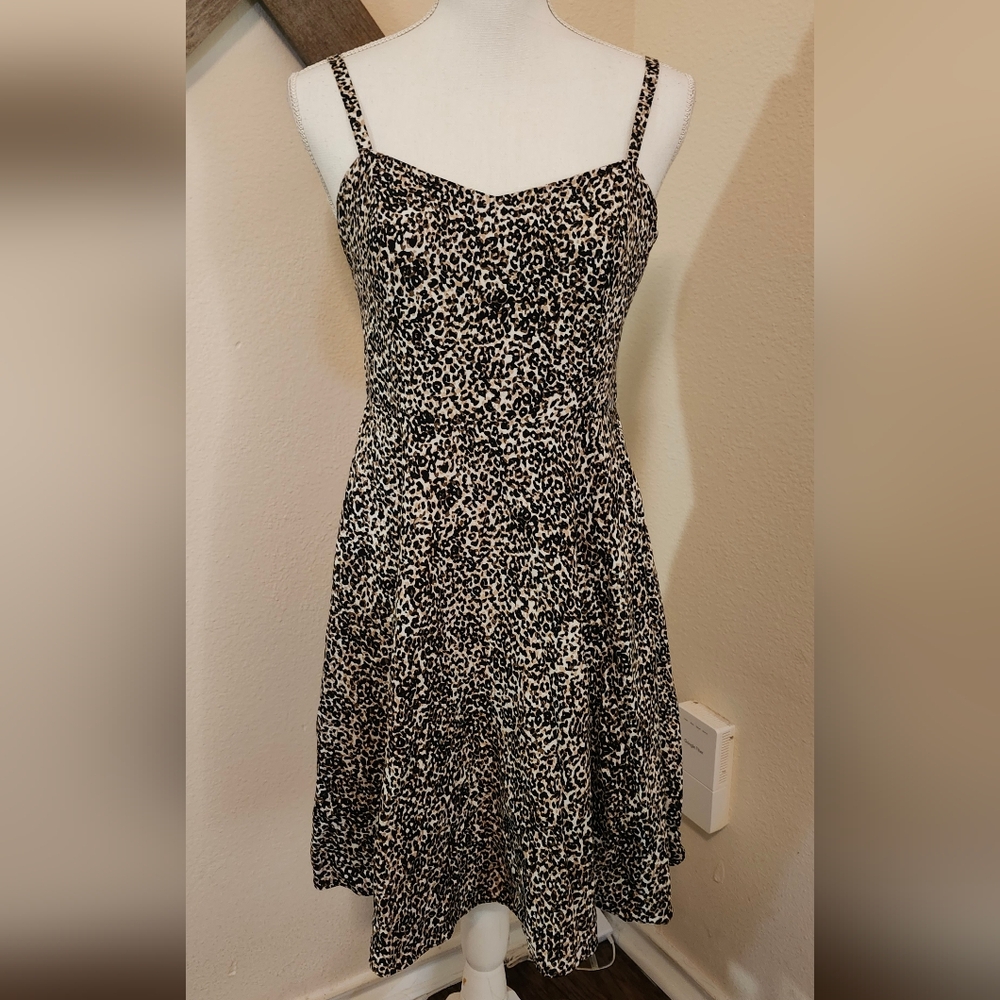 Old Navy Leopard Print Fit & Flare Dress Size Medium